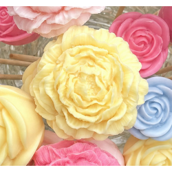 Fondant parfumé  sur tige : Pivoine ( grande )