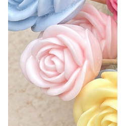 Fondant parfumé sur tige : Rose ( petite )