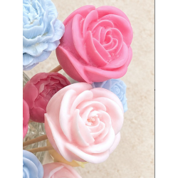 Fondant parfumé sur tige : Rose ( grande )